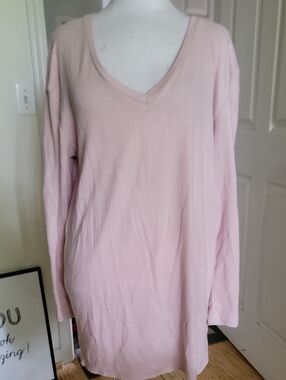 Bp. Women’s V-Neck Long Sleeve Top - Light Pink